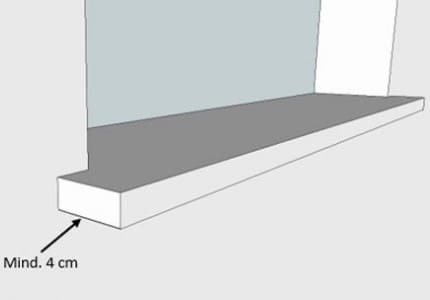 Das Bild zeigt den Fenstersimsvorsprung.