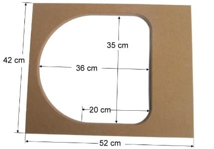 Das Bild zeigt die Unterkonstruktion der Liegemulde für die Fenstersims inkl. Maßangaben.